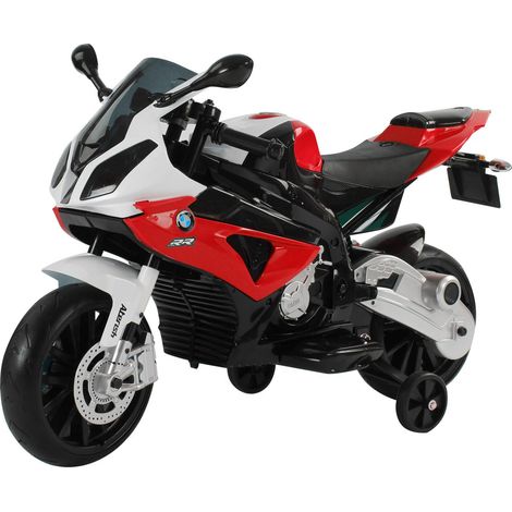 Moto Elettrica per Bambini 12V con Licenza BMW RR Nero e Rosso (1/5)
