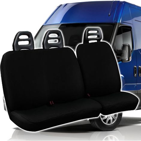 TRADE SHOP - Coprisedili Per Furgone 3 Posti Iveco Daily Universali In Cotone Colore Nero -