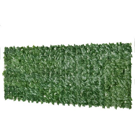 Siepe artificiale frangivista decorativa Rotolo 3L x 1H m Fogliame realistico Anti-UV Verde (1/4)