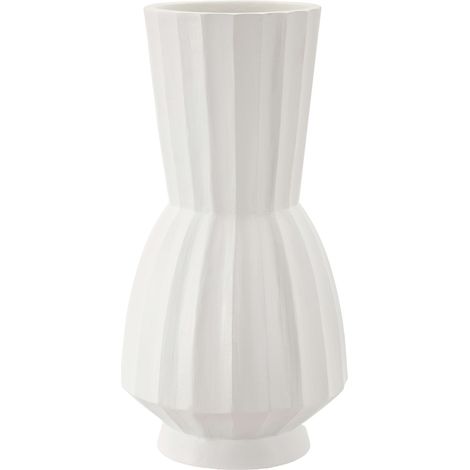 Vaso, Trabalhado Estriado Diâmetro 16,5 cm, Branco - Daranita (1/5)