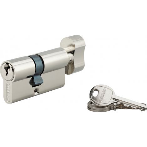 Cilindro SA con pomolo 35 x 25 mm, nichelato, 3 chiavi – THIRARD (1/5)