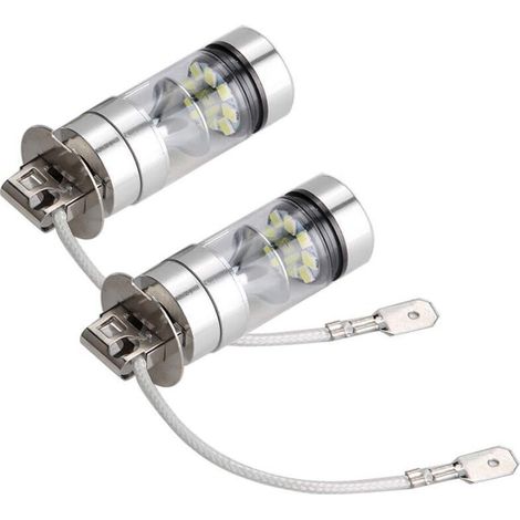 2 Pices H3 6000K 100W Led 20-Smd Haute Puissance Brouillard Conduite Drl Ampoules Hid Antibrouillard et Assemblage de Feux de Brouillard