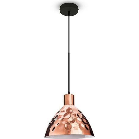 Lámpara de araña LED V-TAC de metal con cono y portalámparas E27 (máx. 60 W), color oro rosa, diámetro 220 mm (1/4)