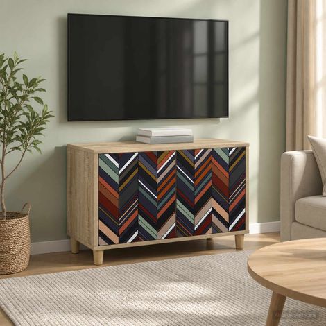 vidaXL Meuble TV OMMEN 69 x 33 x 50 cm Sonoma Bois d'ingénierie (1/5)