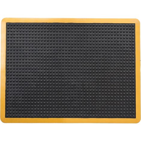 Alfombra ergonómica de taller - Alfombra antifatiga - Con borde amarillo - 90x120 cm (1/4)