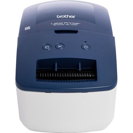 Impresora de etiquetas profesional Brother QL-600R para etiquetas individuales y continuas (roja) (1/4)