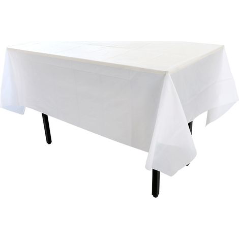 Nappe rectangulaire antitache 137 x 183 cm blanche (1/3)