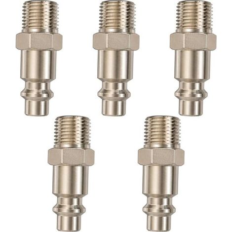 Euro 1/4" BSP Male Brass Air Compressor Quick Coupling Pneumatic Connectors Integrated Valve Corrosion Resistant Installation Compressor Tools (1/5)