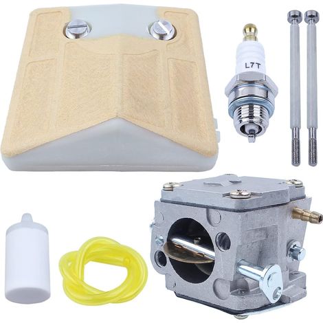 Filtre à air de carburateur adapté pour tronçonneuse Jonsered 625 630 625II pièce Tillotson HS-254B, carburateur, filtre à air, bougie, filtre à carburant, conduite de carburant, boulon. (1/5)