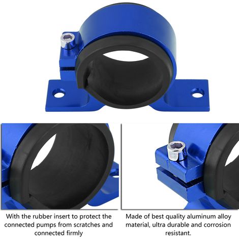 Support de montage de pompe à huile et collier de serrage de filtre de 50 mm pour modification automobile (bleu) (1/5)