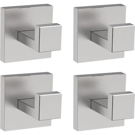 4er-Pack Handtuchhaken aus gebürstetem Nickel für Badezimmer robuste Wandhaken Kleiderhaken aus Edelstahl 304 mit Handtuchhaken und silber (1/5)