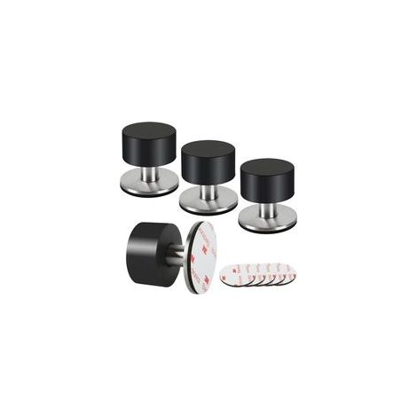 Lot de 4 butées de porte en caoutchouc, butées de porte auto-adhésives 3M pour plinthes, butées de porte fixées au mur pour atténuer le son à la maison, au bureau, sur la terrasse (1/4)