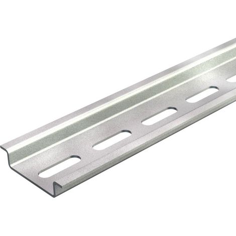 OBO Bettermann Carril DIN perforado 2000x35x7,5 Acero cincado galvánicamente, pasivado transparente, 1115669
