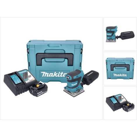 Levigatrice orbitale a batteria Makita DBO 484 RF1J 18 V 112 x 102 mm + 1x batteria 3,0 Ah + caricabatterie + Makpac