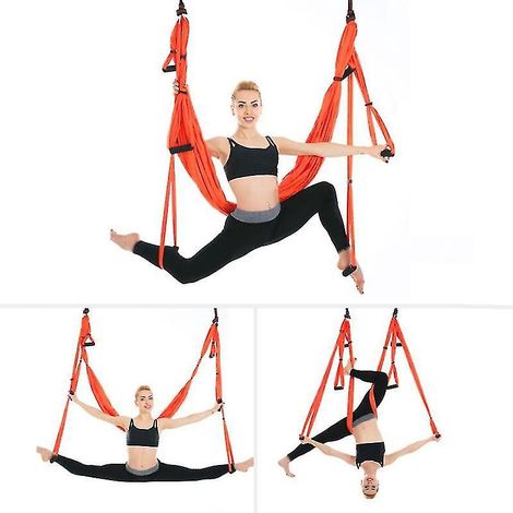 Ensemble balançoire et hamac de yoga aérien Active Silk, pour améliorer les inversions, la flexibilité, le renforcement des muscles profonds et soulager les douleurs dorsales - Balançoire sensorielle (1/5)