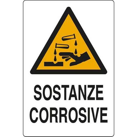 Cartel de Sustancias Corrosivas 20X 30 Aluminio