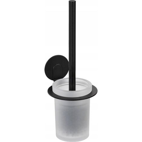 Wenko BIVIO Cepillo WC Negro Mate Fijación de Pared (1/3)