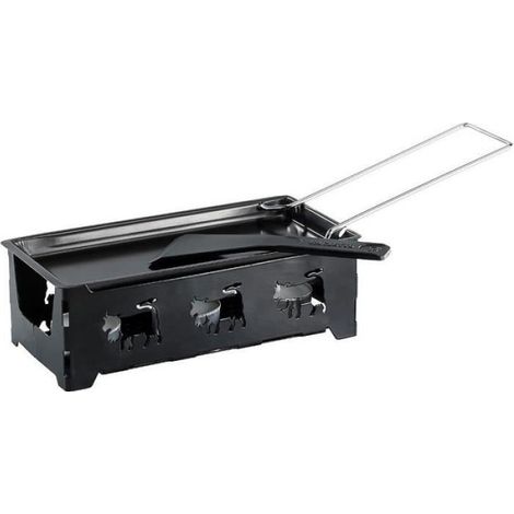 Appareil à raclette à bougie - - pour 2 personnes - Poêlon amovible - Motif convivial (1/3)
