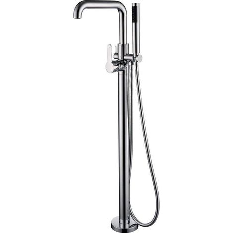 Mélangeur baignoire Nemo Spring Lana sur pied avec ensemble de douche chrome (1/4)