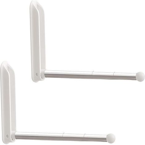 Support Mural Pliable Pour Cintres - Rétractable Sans Perçage - Pour Chambre Salle De Bain Cuisine - 2 Pièces (1/5)