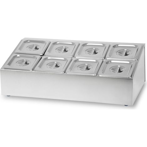 VERTES Zutatenbehälter 2 x 4 x 1/6 GN Gastronorm, Edelstahl, 100mm Tief, Hygienisch, Rostfrei, Kratzfest, Temperaturbeständig von -40° bis 300°C, für Bain Marie und Vielseitigen Einsatz in Gastronomie (1/5)