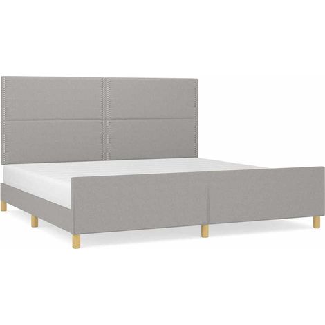 Maison Exclusive - Giroletto senza Materasso Grigio Chiaro 200x200 cm Tessuto (1/5)