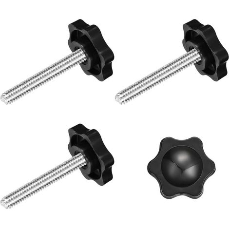 4 Vis de Serrage, M6 x 40mm, Tête Étoile Plastique, Acier Galvanisé, Pour Meubles et Bases de Parasol (1/5)