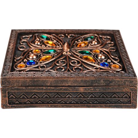 Signes Grimalt Caja Decoracion  Caja Mariposa Cajas Y Joyeros Marrón 10x12x4cm 35829