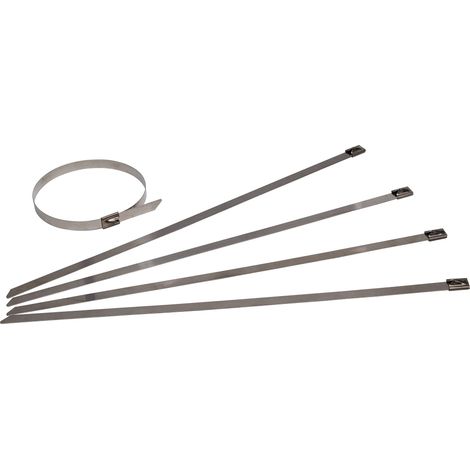 KOPP 328520237 - Fascette stringicavo in acciaio inox, 7,9 x 300 mm, 10 pezzi, 7,9 x 300 mm