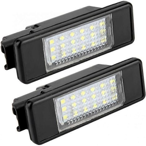 Lot de 2 éclairages de plaque d'immatriculation LED Canbus pour Citroën C2 C3 C4 C5 C6 DS3