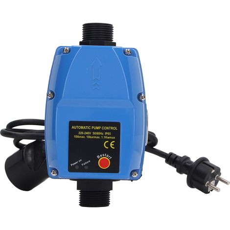 Surpresseur d'eau automatique 1,1 kW, auto-amorçant, 145 PSI, IP65, avec détecteur de débit, prise UE, 220-240 V CA