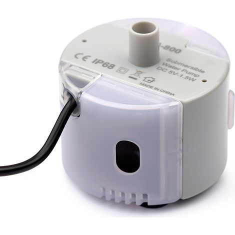 Pompe LED Fontaine a Eau, USB Pompe pour Fontaine a Chat, Silencieuse Pompe de Rechange pour Fontaine (1/5)