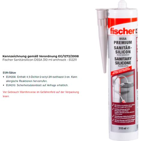 Fischer Sanitärsilicon DSSA 310 ml antracite - 512211 (1/3)