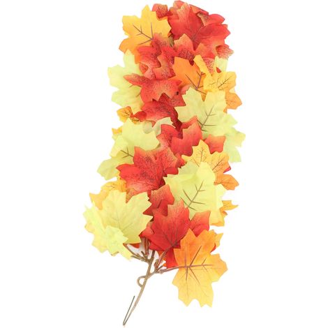 Feuille d'érable artificielle suspendue, décoration murale de Simulation de feuilles d'automne, décor pour porte d'entrée de maison, Halloween (1/4)