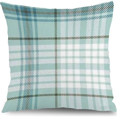 Housse de coussin carreaux printemps été, décoration maison,40×40cm (1/5)