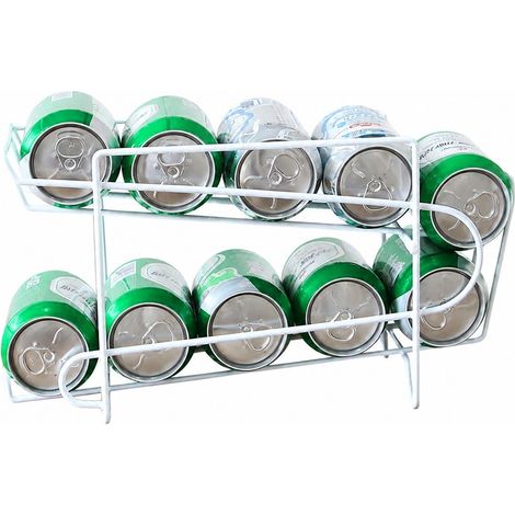 Support de rangement double couche pour canettes, support à roulettes pour réfrigérateur, organisateur de boissons (1/4)