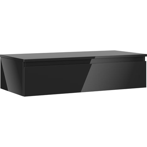 Mexen Orio Badezimmerschrank für Waschbecken 100 cm mit Arbeitsplatte, 1 Schublade, schwarz glänzend - 91A10-10023-1-BFC70 (1/5)