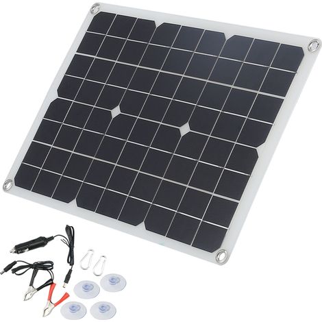 GARRYFIZH Panneau solaire USB 20 W 18 V, chargeur de batterie portable pour voiture, bateau et yacht