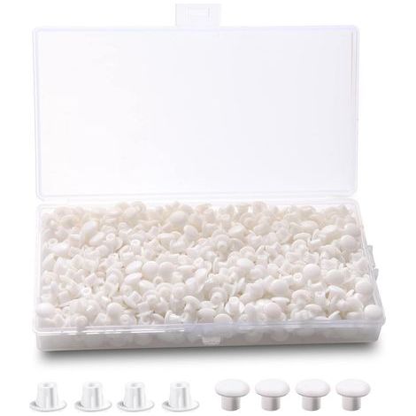 600 Pièces Cache Trou Meuble Blanc Bouchons à vis Couvre Plastique Bouche Trou Cheville Capuchon de Protection pour Trous de Perçage pour Les Plafond (1/5)