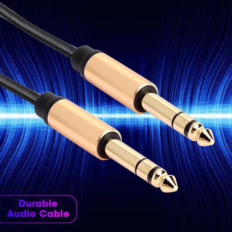 Câble audio 6.5mm jack mâle gainé nylon, alliage aluminium robuste, haute qualité sonore