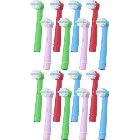 16 têtes de brosse à dents pour enfants compatibles avec Oral-B, têtes de rechange pour brosses à dents électriques pour enfants compatibles avec Braun