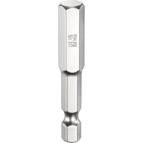 Embout de Tournevis à Tête Hexagonale 8.0mm Métrique Pointe Plate 1/4" Tige Hexagonale 50mm (2") Long Clé à Embout Magnétique Pour Perceuse à Vis, Douille Chromée (1/5)