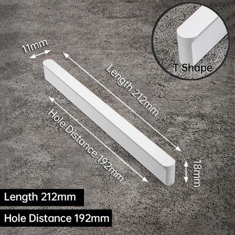 (T-192 mm, lot de 2) Poignées de meuble blanches en alliage d'aluminium, accessoires de quincaillerie (1/3)