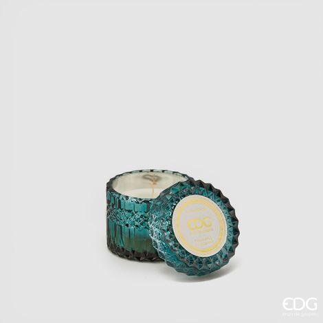 EDG Enzo De Gasperi Candela Crystal con Vaso + Scatola Regalo H 8,5 Cm D 9 Cm 160gr Verde Bosco (1/3)
