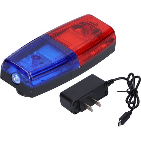 Lampe d'épaule étanche multifonction, idéale pour vélo, camping, running nocturne, patrouille de sécurité et travaux sanitaires. Rouge et bleu, 110-220V (prise US, batterie intégrée incluse). (1/5)