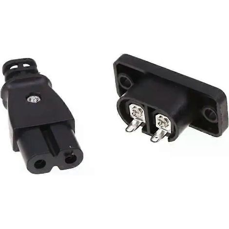 Netzsteckerbuchse, abnehmbare C8-Steckerbuchse, Netzkabel, 8-förmige Steckdose, Wechselstrom 25 A 250 V, 8-förmiger Stecker, Kabel (1/4)