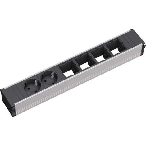 Bachmann CONI regleta negra con 2 enchufes y 4 USB