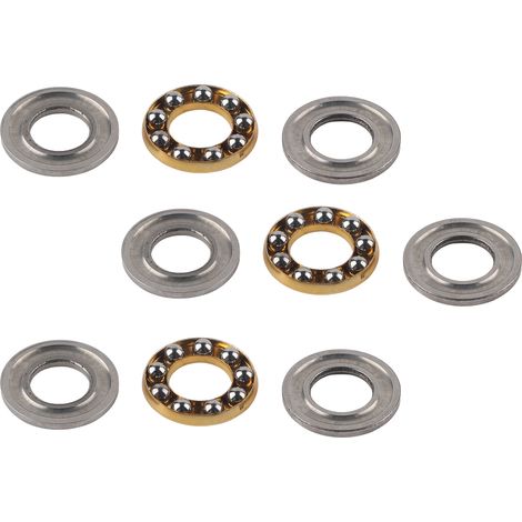 Jeu de 10 roulements à billes de butée, quincaillerie en acier pour charge axiale plane, machines et équipements industriels 3613-0516-0008 (1/5)
