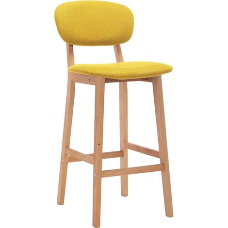 vidaXL Taburetes de cocina 2 unidades tela amarillo mostaza (1/2)