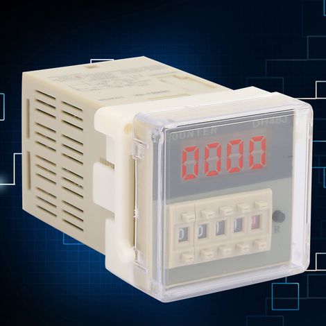 O111ROM DH48J-8A Compteur Numérique Électronique à Écran LCD 8 Broches Relais Temporisé 0-999900 (12V AC/DC) (1/5)